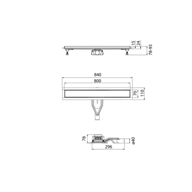 Душевой лоток IDDIS Perfex 975B8SB00DZ 80 см, хром 6