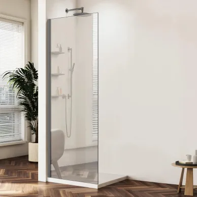 Душевая перегородка Vincea Walk-In VSW-1HWS100MRGM 100x200 см, профиль воронёная сталь/стекло зеркальное 0