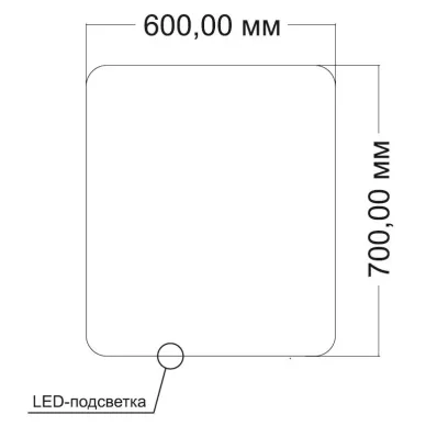 Зеркало Vincea VLM-3BE6007-2 60x70 см, с подсветкой с сенсорным выключателем 5