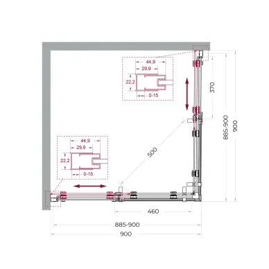 Душевой уголок BelBagno Marino MARINO-2-A-2-90-C-CR 90x90 см, хром/прозрачное стекло 5