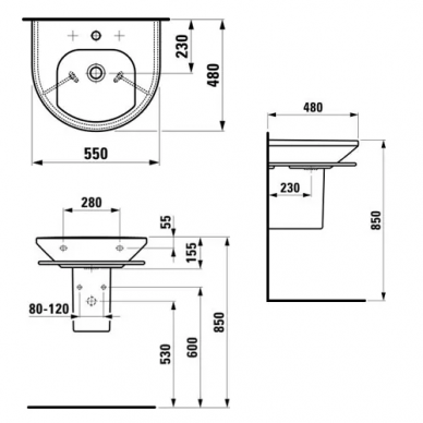 Раковина Laufen Living (1043.1) (55 см) 1