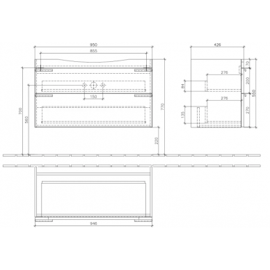Тумба для ванной Villeroy & Boch Sentique (A85300PN) (Elm Impresso) (100 см) 5
