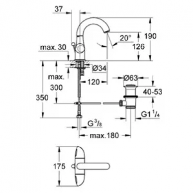 Смеситель для раковины Grohe Aria (21090000) 1