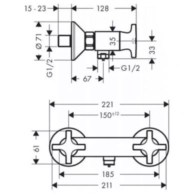 Смеситель для душа Hansgrohe Logis Classic (71260000) 1