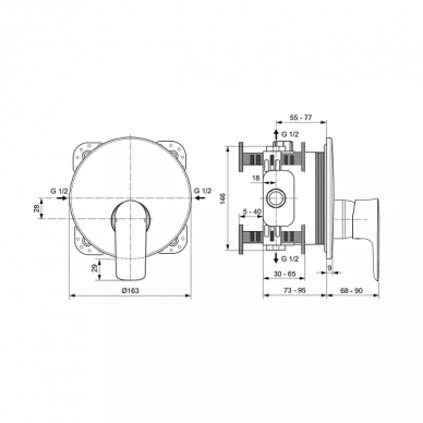 Смеситель для душа Ideal Standard Connect AIR (A7034AA) (скрытого монтажа) 1