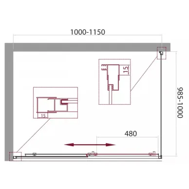Душевой уголок BelBagno Unique AH1 (100x100 см) (прозрачное стекло) 7