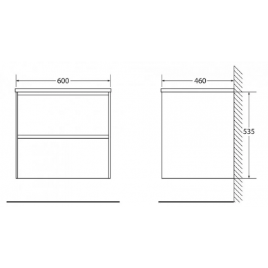 Тумба для ванной Belbagno Pietra (PIETRA-600-2C-SO-ST) Stucco Cemento Leggero 1