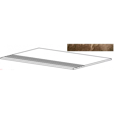 Ступень с насечками FOSSIL BROWN LAPPATO 30x120 0