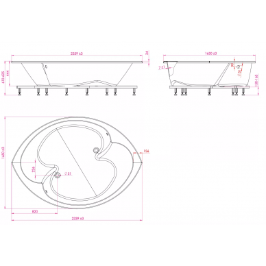 Гелькоутная ванна Astra-Form Афродита (234х165 см) палитра цветов 5