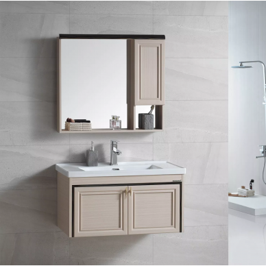 Тумба с раковиной River Victoria 805 BG (80.5 см) + зеркальный шкаф (74х11.5х67 см) 0