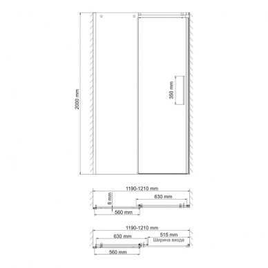 Душевая дверь Wasserkraft Dinkel 58R05 / Alme 15R05 (58R05/15R05) 7