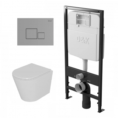 Инсталляция D&K (DS1021610) унитаз и  клавиша смыва 0