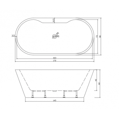 Акриловая ванна Cerutti SPA Martigano W (CT7766) (170х80) 5