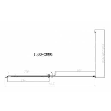 Душевой уголок Vincea Dice (VSR-4D9015CLB) 150х90х200 см, профиль чёрный/стекло прозрачное 3