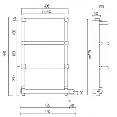Полотенцесушитель электрический Margaroli 532 BOX (хром) 1