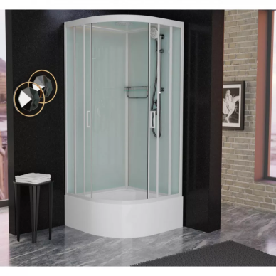 Душевая кабина Frank F409/2 М White (20032) 90х90х220 см, матовое стекло 9