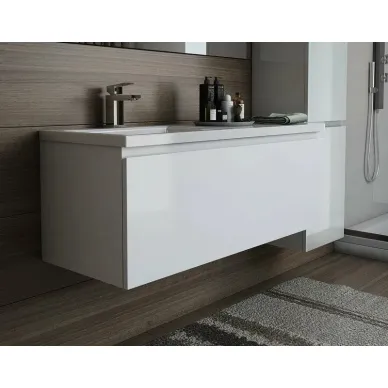 Тумба с раковиной Эстет Dallas Luxe 140 L (ФР-00002926) (левая) подвесная, 1 ящик, белая 5