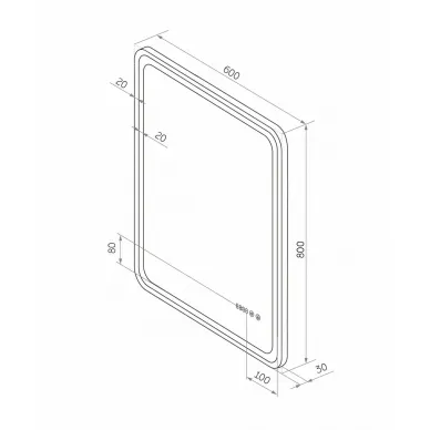 Зеркало Art&Max Genova AM-Gen-600-800-DS-F-H-T 60х80 см с LED подсветкой, часами и подогревом 7