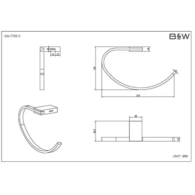Набор аксессуаров для ванной комнаты Black & White Gravity GA-7710C хром 9