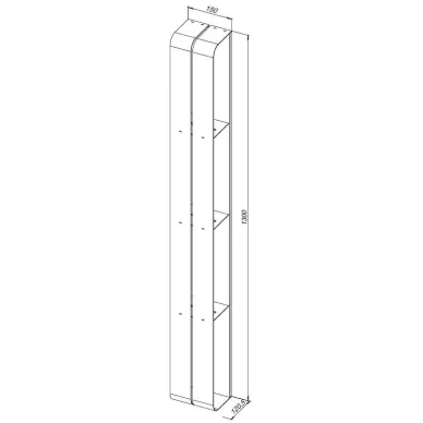 Полка Aquanet Магнум Н 326458 вертикальная 15x130 см, чёрная матовая 8
