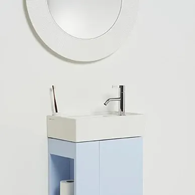 Laufen Kartell Зеркало круглое d=78см, настенное, без подсветки, цвет: белый 3.8633.1.090.000.1 11