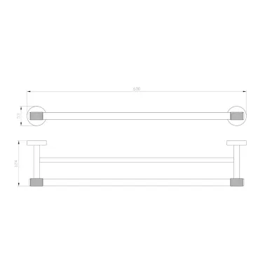 Полотенцедержатель Wonzon & Woghand Majestic WW-9211 двойной, 60 см, черный/золото 2