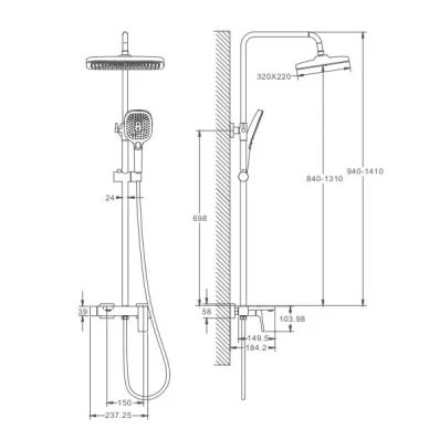 Душевая система Haiba HB24831-8 белая 1