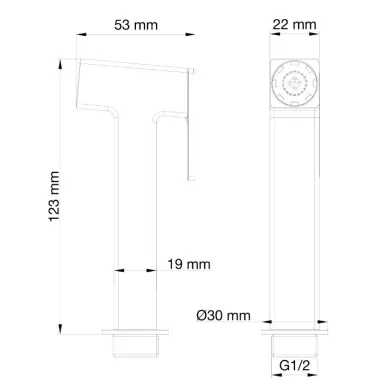 Лейка для гигиенического душа Wonzon & Woghand WW-88PQ02-CR хром 1