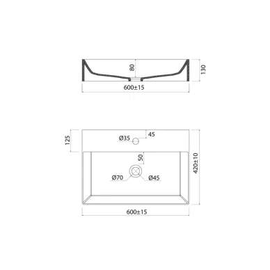 Раковина накладная Iddis Bild BILWS60i27 белая 7