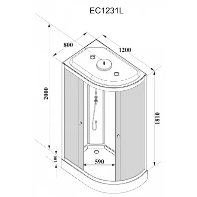 Душевая кабина Parly Classic Эконом (EC1231L) (120х80) левая 5