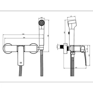 Гигиенический набор Azario Conda AZ-K2511GR серый матовый 5