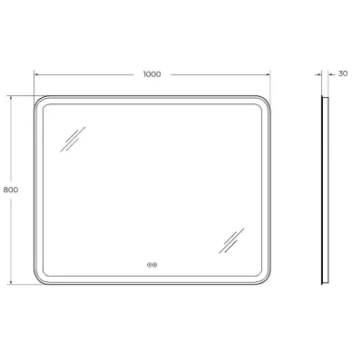 Зеркало Cezares Multicolore CZR-SPC-MC-1000-800-RGB-TCH 100x80 см, с подсветкой RGB и сенсорным выключателем, с памятью 5