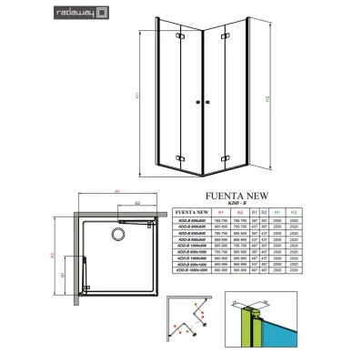 Правая часть душевой кабины Radaway Fuenta (384070-01-01R) (80 см) (R) 2