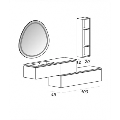 Тумба для ванной Cezares Avril 100 (rovere scuro soft) 5