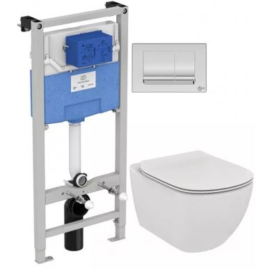 Инсталляция Ideal Standard Prosys (T387201) в комплекте с унитазом Tesi (T007901) безободковый микролифт 0