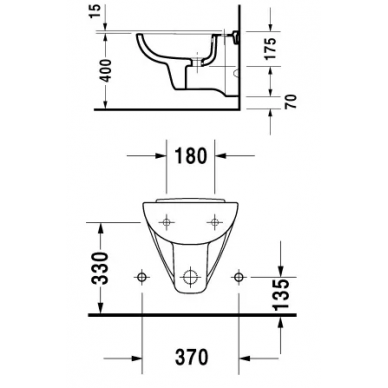 Биде подвесное Duravit D-Code (223615) 2