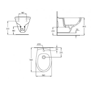 Биде подвесное Ideal Standard Eurovit (W801401) 1