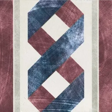 1036881 Via Emilia Greca Festone BIANCO-BORDEAUX MQ 20x20 0