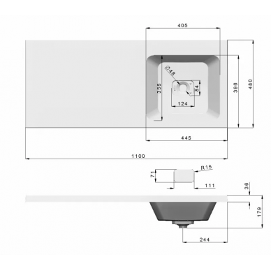 Раковина Madera Kamilla (4627173210034) правая, над стиральной машиной, белая 5