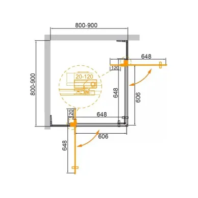 Душевой уголок Cezares Slider (SLIDER-A-2-80/90-BR-NERO) 90x90 см, профиль черный/стекло бронзовое 1