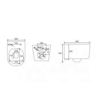 Инсталляция Berges Novum 525 + VENTAS Rimless + кнопка L3 (хром глянец) в комплекте с унитазом (белый), безободковый, с сидением микролифт 7