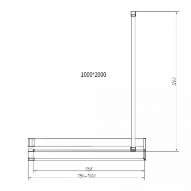 Душевая перегородка Vincea Walk-In (VSW-4HR100CLB) 100х200 см, профиль чёрный/стекло прозрачное 3