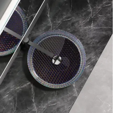 Раковина накладная Ceramicanova Cristal (CN6059) (36 см) стеклянная неон 6