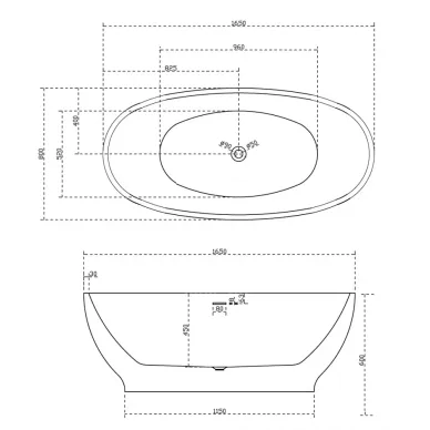 Акриловая ванна Abber AB9207MB 165x80 чёрная матовая 5