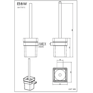 Набор аксессуаров для ванной комнаты Black & White Gravity GA-7720C хром 7
