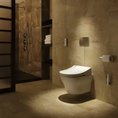 TOTO MH Унитаз подвесной 39.4x53x33.9см, безободковый, Tornado Flush, CeFiONtect, цвет: белый 5