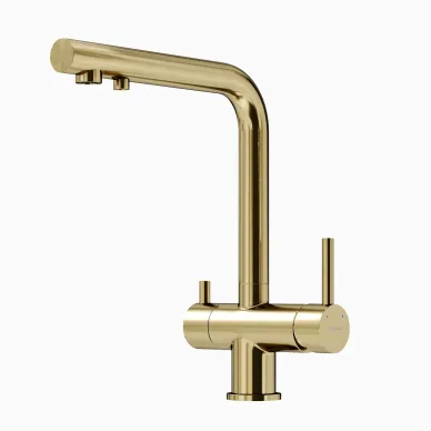 Смеситель для кухни Sancos Foster SC4014BG с функцией подключения фильтра, золото браш 0