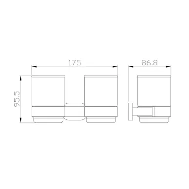 Стакан Wonzon & Woghand First WW-8428 двойной, хром 1