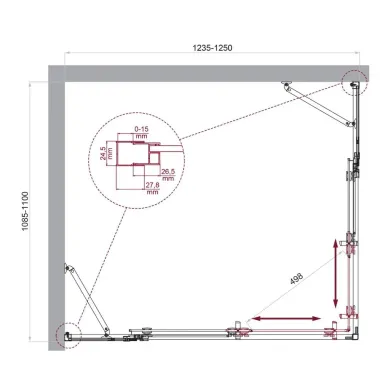 Душевой уголок BelBagno Luce LUCE-AH-22-125/110-C-Cr 125x110 см, хром/прозрачное стекло 5