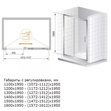 Душевая дверь Cezares Porta BF1 (120 см) прозрачное стекло 1